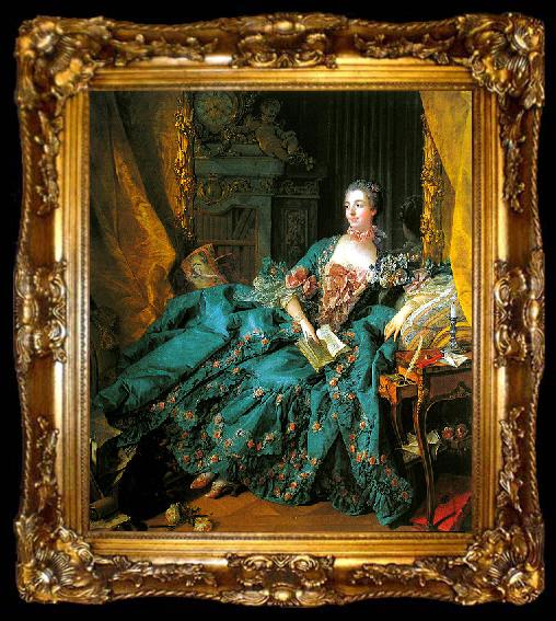 framed  Francois Boucher Portrait of Madame de Pompadour, ta009-2